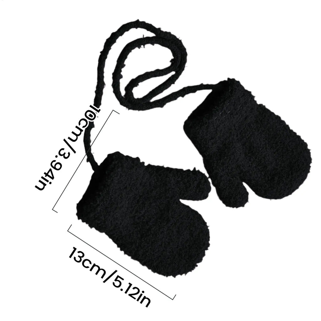 Toddler Mittens Soft Plush Toddler Winter Thermal Gloves Thermal Anti-Loss Cold Weather Protection Accessories for 1-3 Years Old Qme