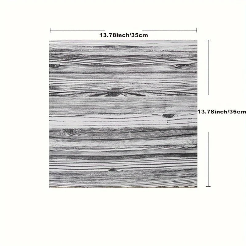 3D Wall Sticker Wood Grain Foam Self-Adhesive DIY 35X35cm Waterproof and Moisture-Proof Ceiling Bedroom Kitchen Wallpaper Qme C 5pcs 35X35cm
