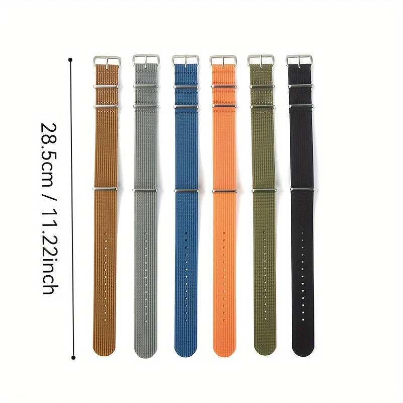 Nylon Watch Strap 22mm Canvas Replacement Watch Band Stainless Steel Buckle Waterproof Sports Wristband For Men Women Watches Qme
