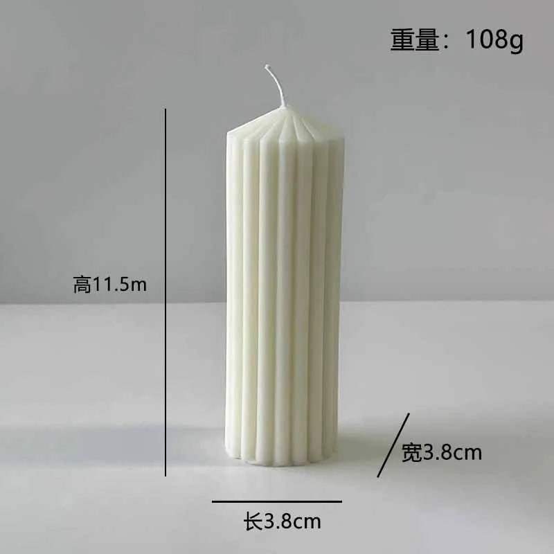 Nordic Minimalist White Scented Candle Atmosphere Home Decor Wedding Arrangement Cylinder Geometric Shape Fragrance Candle Qme H-0895