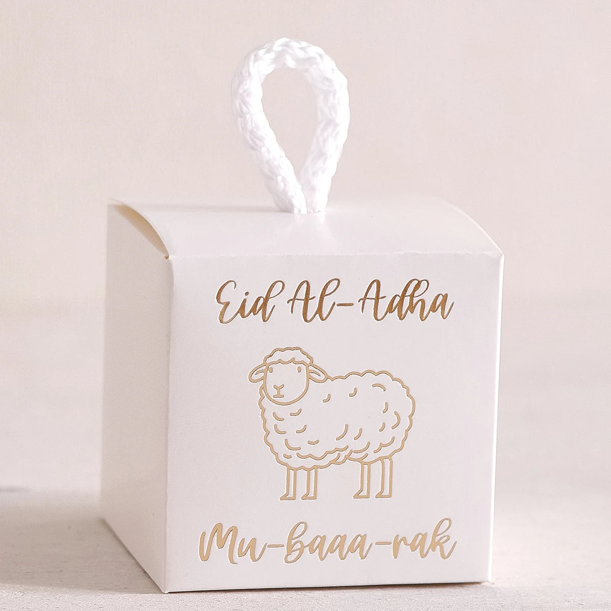 5-Piece Eid Gift Box Set - Decorated with a Golden Sheep Pattern, Perfect for Holding Candies, Chocolates, and Small Gifts It Is a Celebration of the Eid Al-Adha. Qme 5Pcs-W Hite Other Other