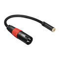 0.2m XLR 3 Pin Male Plug To 3.5mm TRS 1/8inch Female Stereo Audio Adapter Microphone Extension Cable Wire Qme black 0.2m