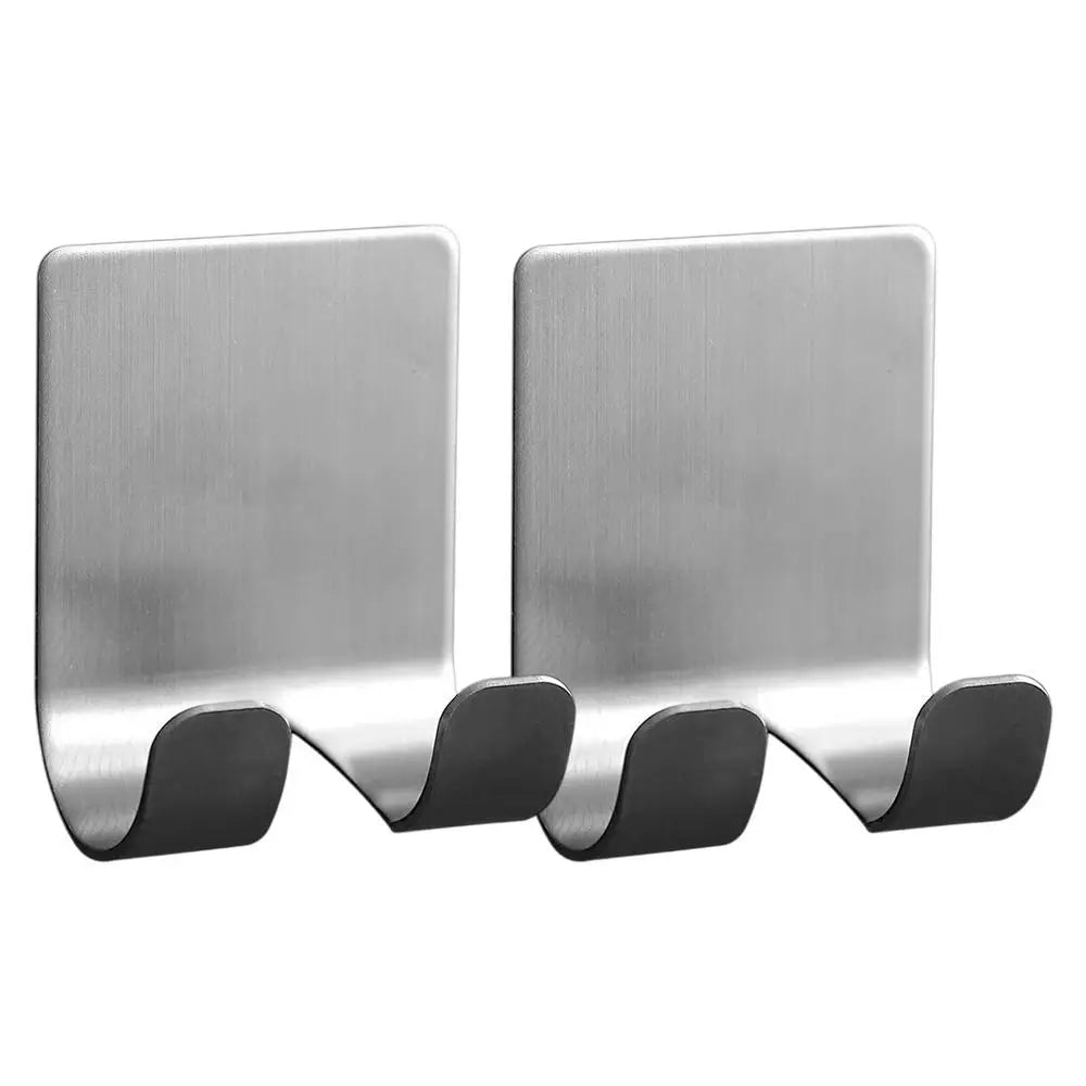 Razor Holder for Shower Wall 2 Pieces Adhesive Wall Storage Hanger Stainless Steel Shower Hanger for Home Bathroom Kitchen Tile Qme Gray