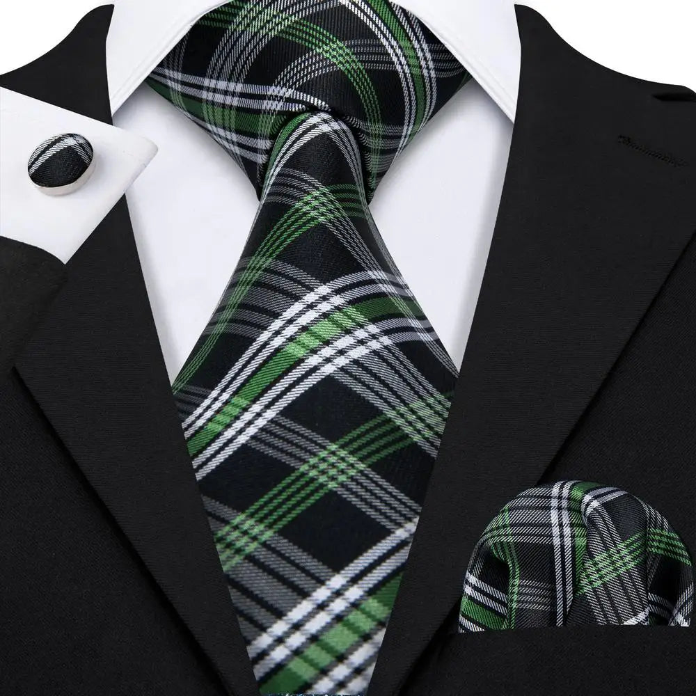 Hi-tie Designer Mens Tie Luxury Handmade Geometric Necktie Silk Woven