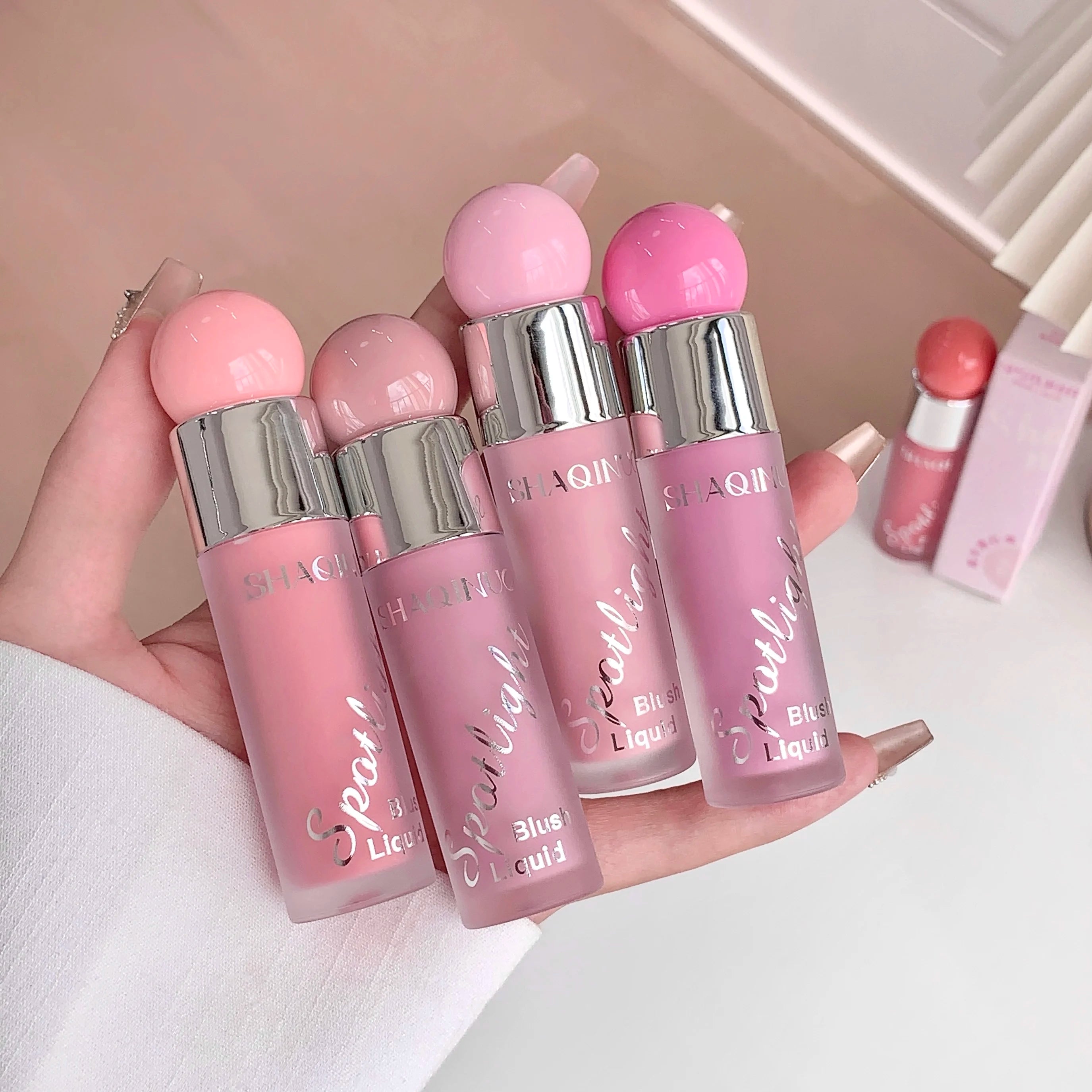 SHAQINUO Light Blush Liquid Moisturizing Mirror Vitality Whitening Qme