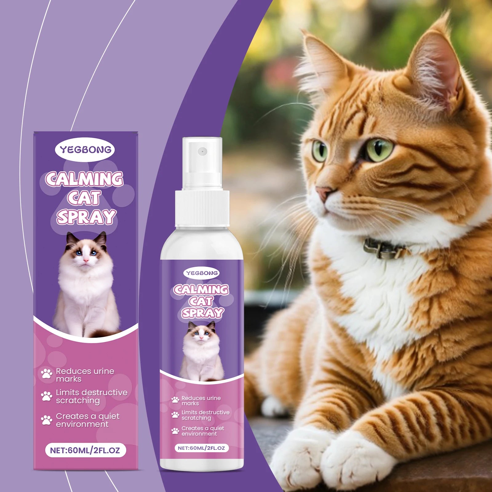 Pet Inducing Agent Prevent Scratching Soothing Emotions Relief Stress Anti-Anxiety Natural Pets Calming Spray Training Supplies Qme