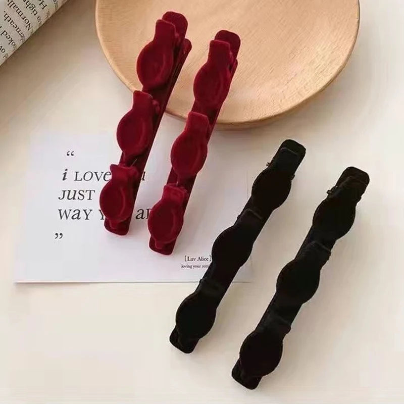 High-quality Solid Braided Hair Clip Fragrant Forehead Flock Accessory Qme