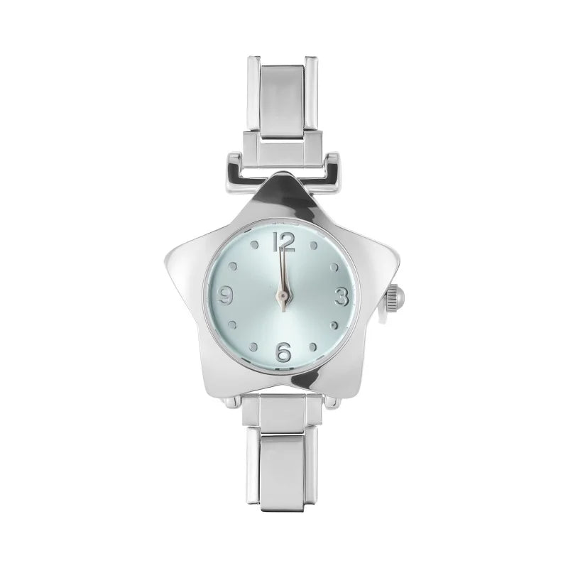 Gold Retro Simple Men Women's Watch Stainless Steel Strap Star Dial