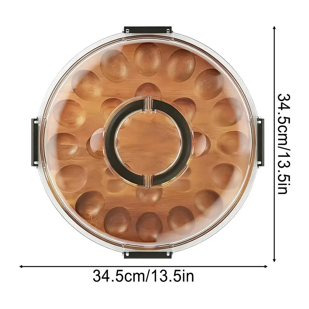 Trays for Deviled Eggs 24-Slot Tray with Lid Deviled Egg Holder for Party Home Kitchen Buffet Appetizer Countertop Table Qme as shown