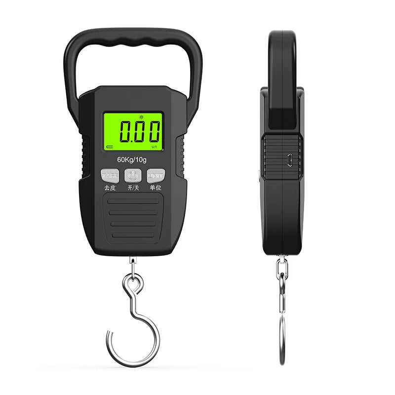 Portable Digital Weight Scale Electronic Luggage Hanging Battery USB Qme