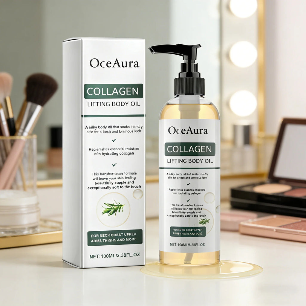 Collagen Body Oil Tighten Skin Lifting Increase Body Elasticity Massage Repair Moisturizing Non-greasy Essential Care Oil 100ml Qme
