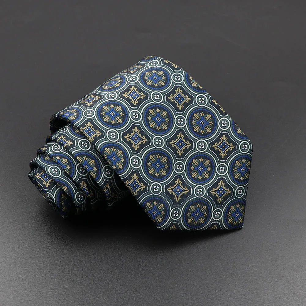 Men's Fashion Silk Tie Soft Novelty Necktie Blue Green Orange Ties