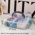 Plastic Storage Box 3 Tier 18-Grid Transparent Adjustable Stackable Qme A1