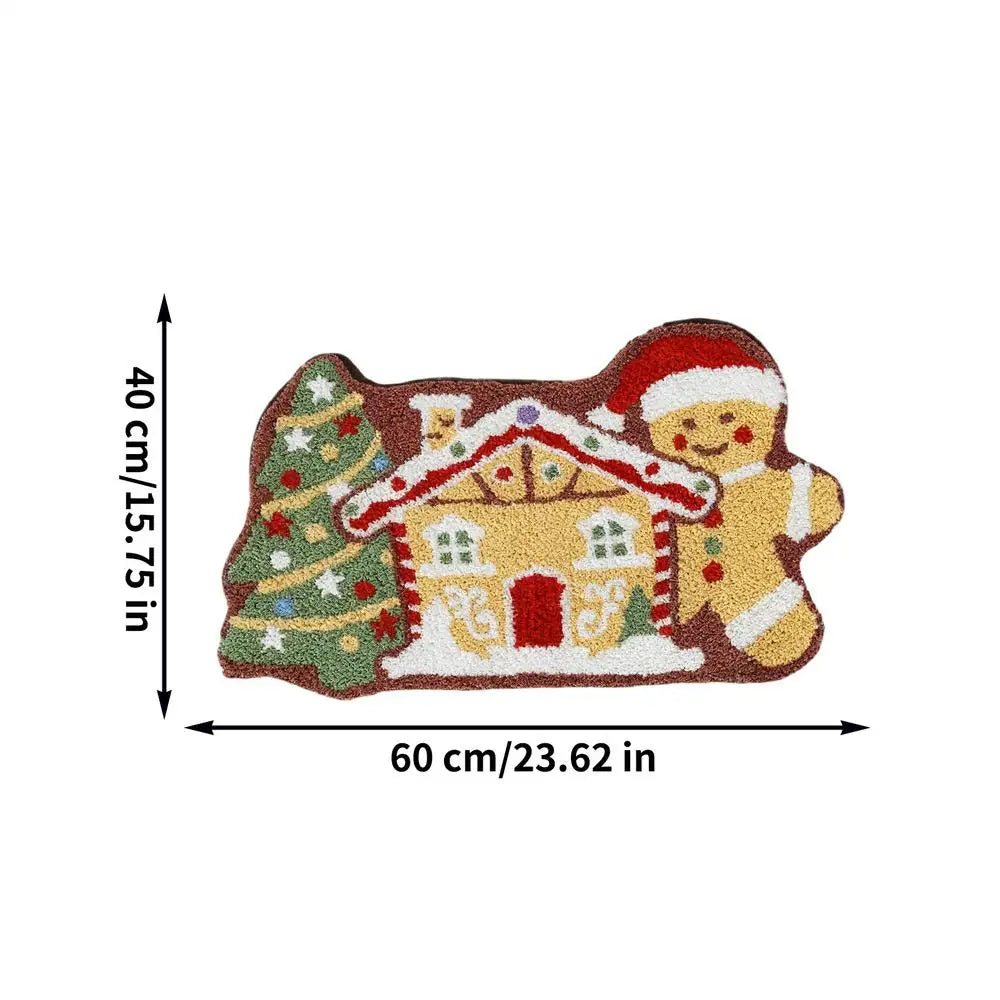 Gingerbread Door Mat 23 6x13 Non Slip Cute Soft Christmas Doormat Qme C CN