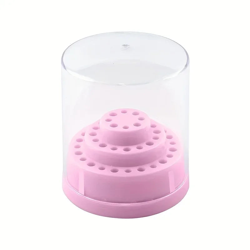 Nail Drill Bits Organizer Stand - Transparent Durable Storage Box，Nail polish grinding head storage box, grinding head box Qme