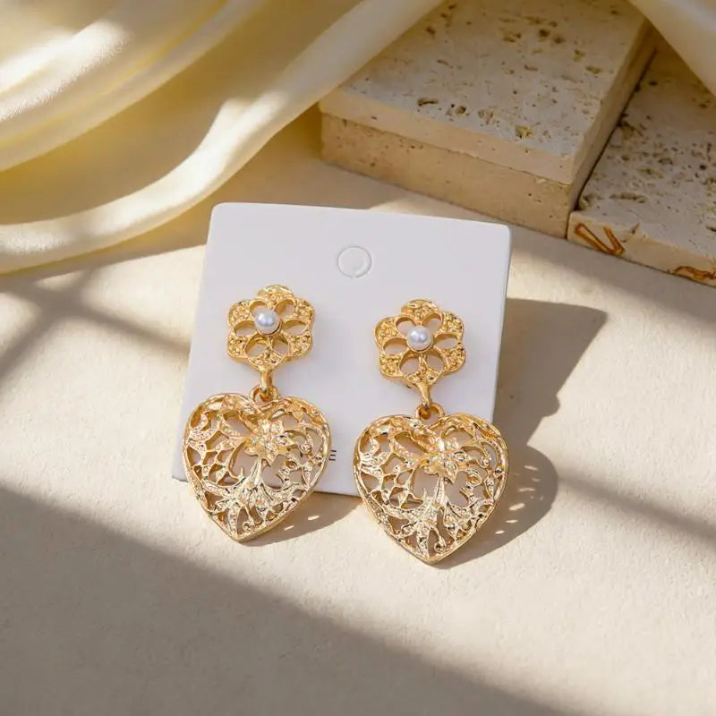 Bohemian Shell Pearl Drop Earrings Gold Plated Ocean Women Beach Qme A8