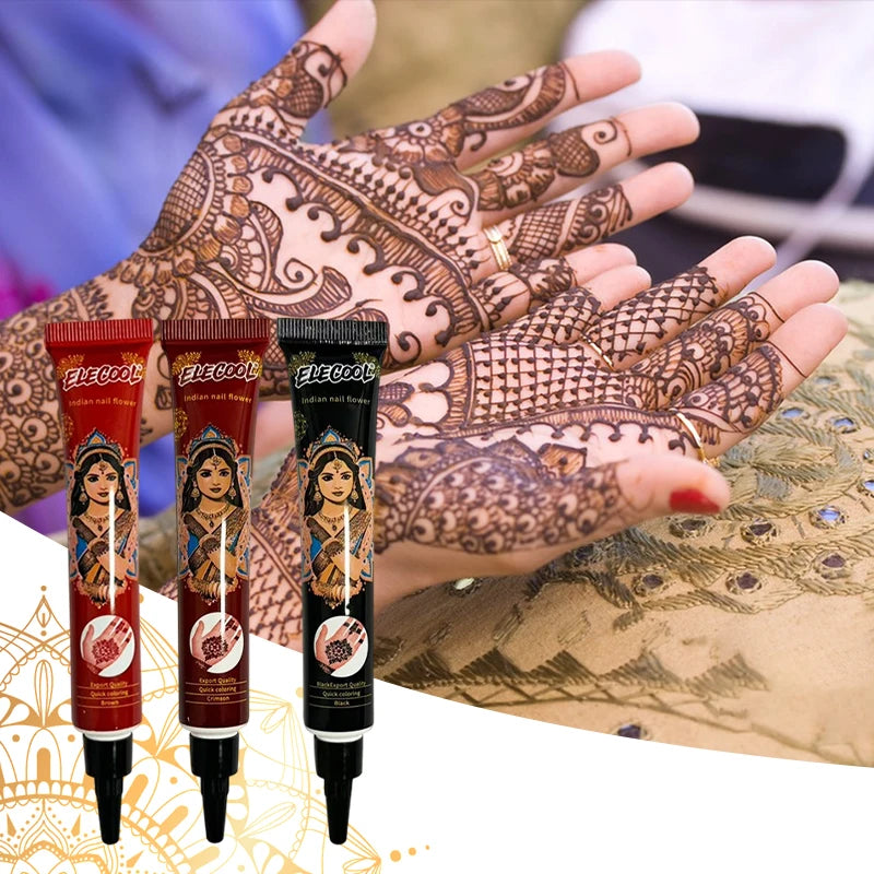 3 Colors Tattoo Cream Juice Paste Brown Black Red Temporary Body Art Qme