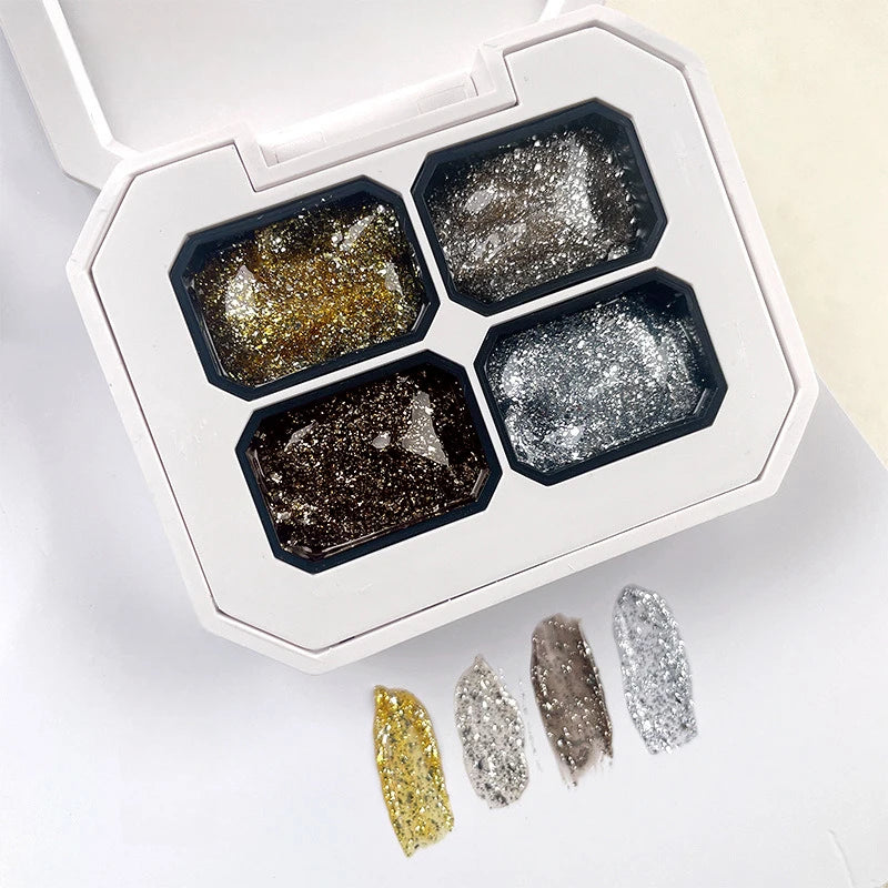 4 Grids Gel Nail Polish Gradient Semi-permanent Soakable UV LED Qme GTCH-4G-BJJ