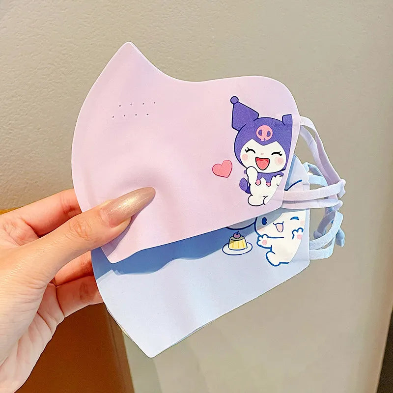 Kuromi Summer Sun Protection Face Mask New UV-Protective Full-Face Mask Breathable Cooling Silk Mask Qme 20