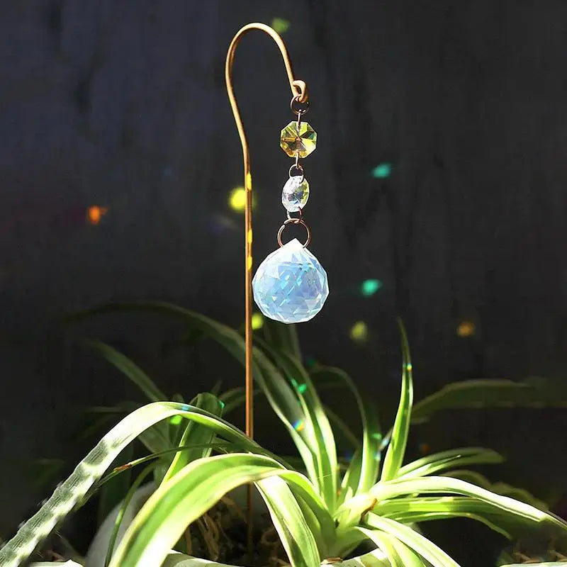 Garden Lawn Decoration Sun Catcher Crystal Ball Flower POTS Pile Qme