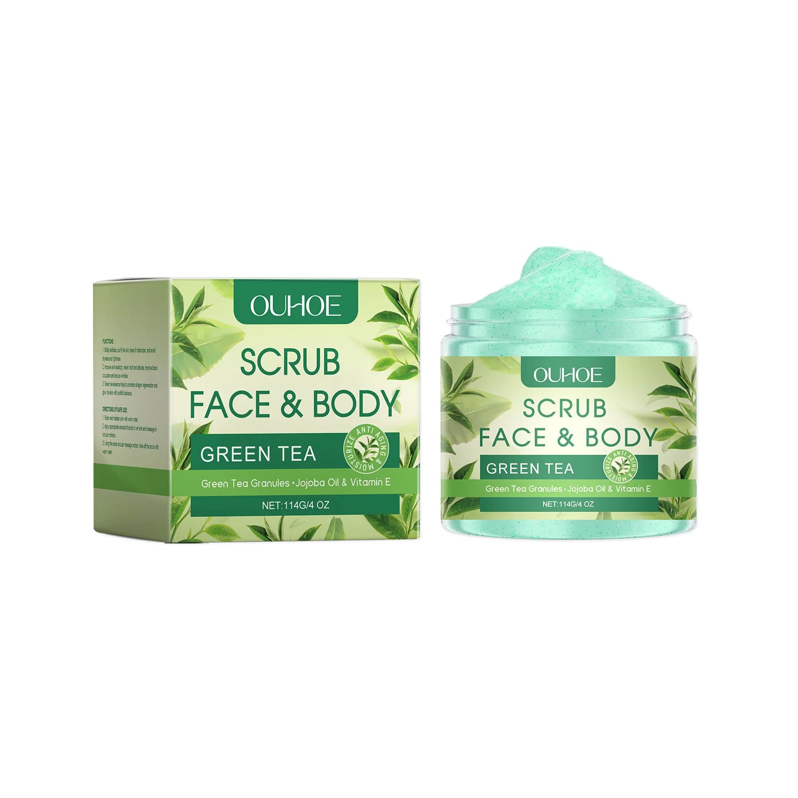 Exfoliating Scrub Deep Cleansing Skin Removing Dirt Refreshing and Skin Suitable for Many Skin Suitable for Both Men and Women Qme Green tea