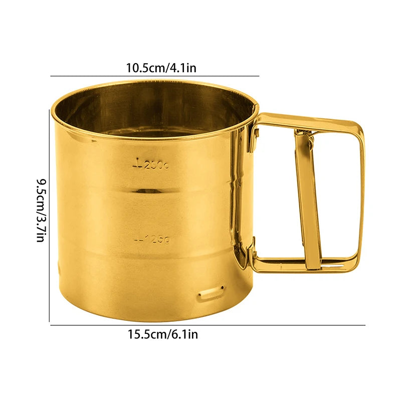 Stainless Steel Icing Sugar Filter Cup Strainer Semi-automatic Fine Qme