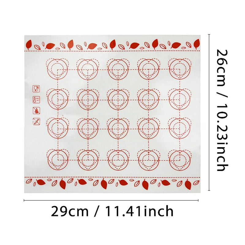 Silicone Macaron Baking Mat Non Stick Fondant Cookie Pad Oven Qme Red