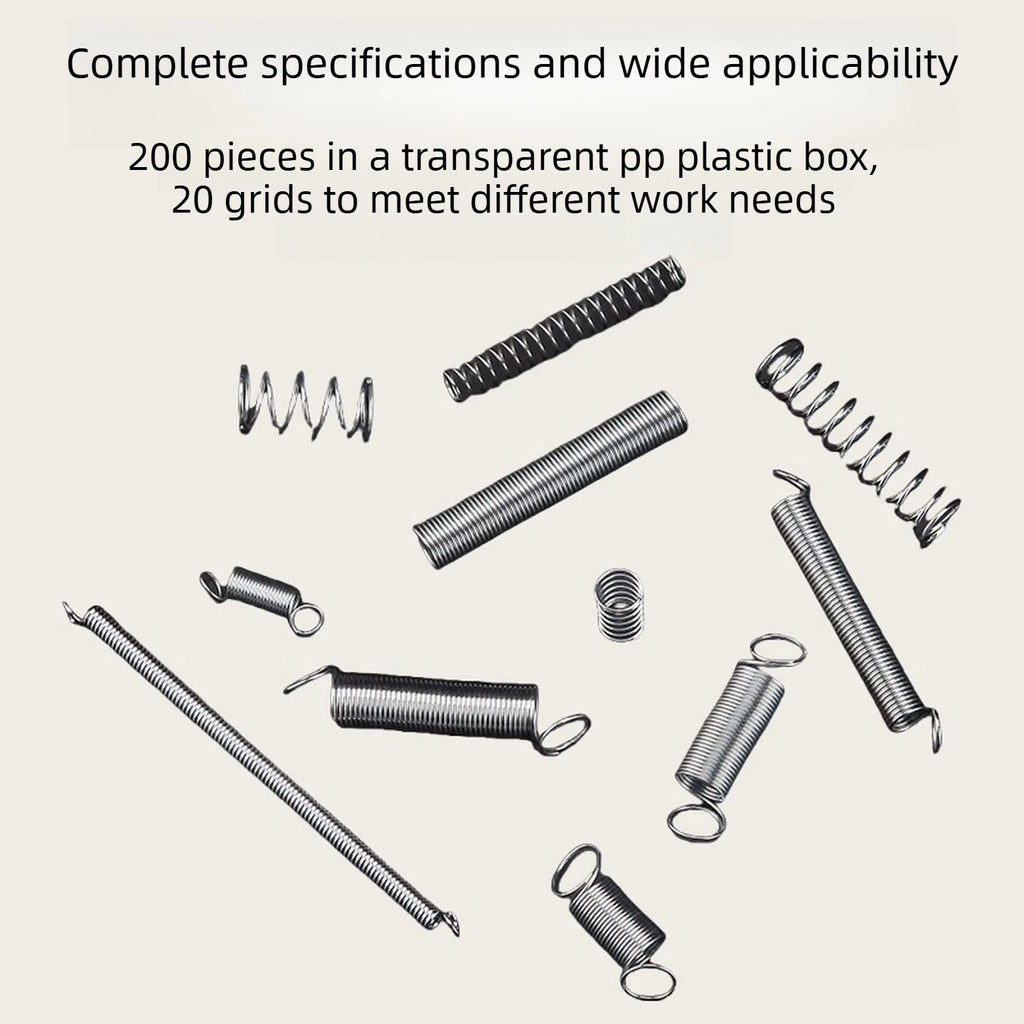 200/300PCS Stainless Steel Compression Spring Assortment Mechanical Electronics Repair DIY Hardware Tools Steel Galvanized Qme