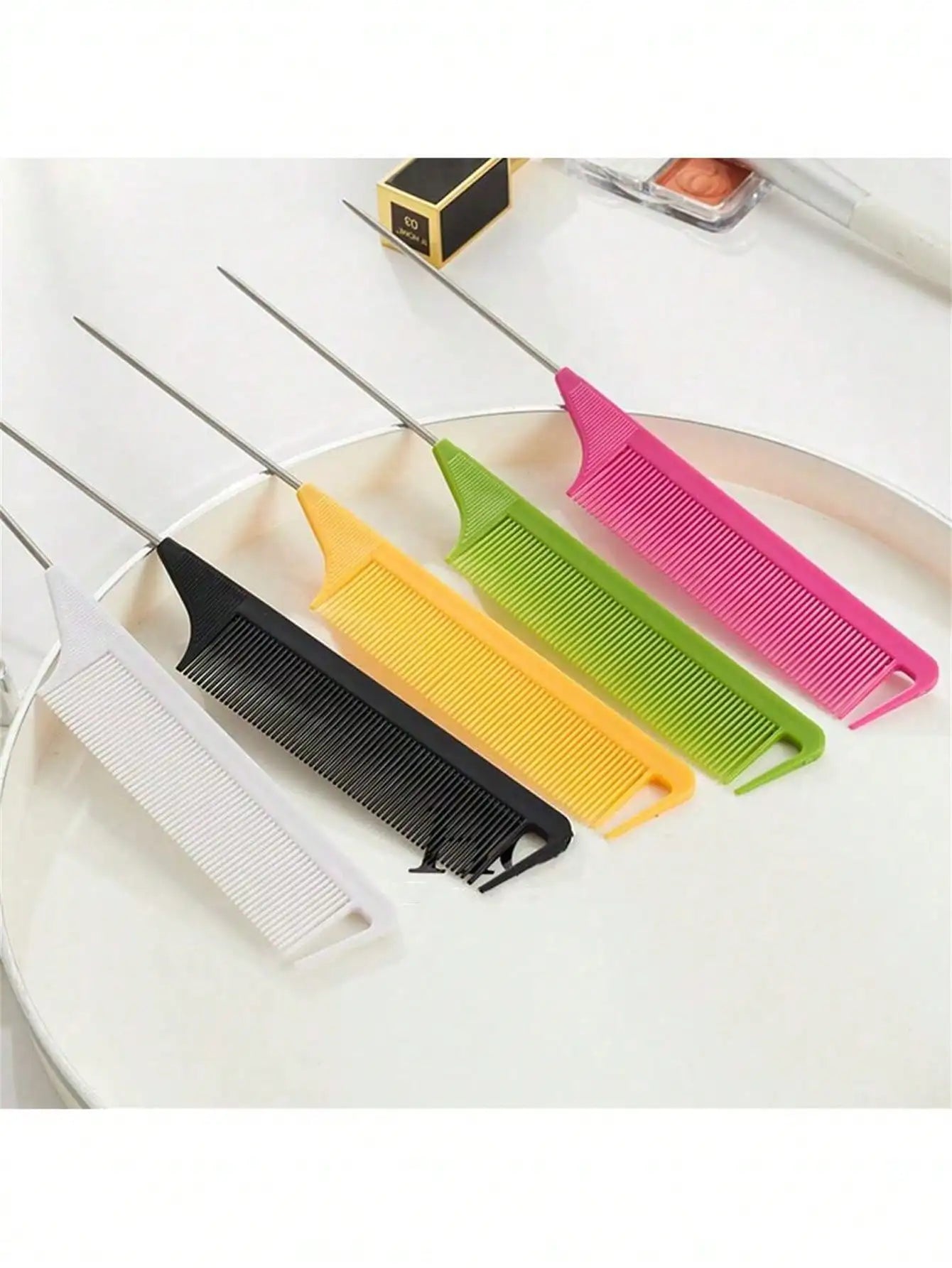 Hair Dyeing Zone Comb Stainless Steel Pointed Tail Anti Slip Qme