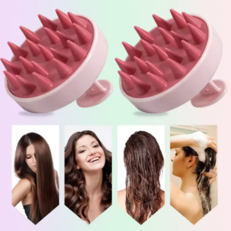 Hair Scalp Massager Shampoo Brush Scalp Scrubber with Soft Silicone Bristles Both Wet Dry Hair Qme