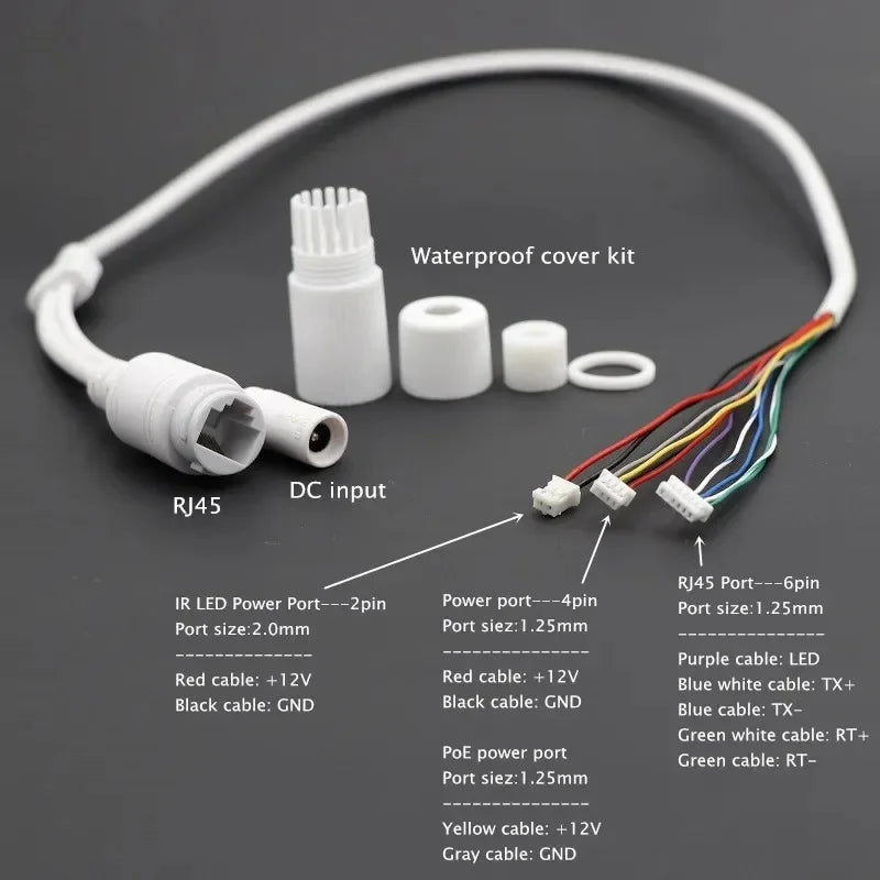 5pcs Waterproof POE LAN cable for CCTV IP camera board module with weatherproof connector Transmission & Cables Qme