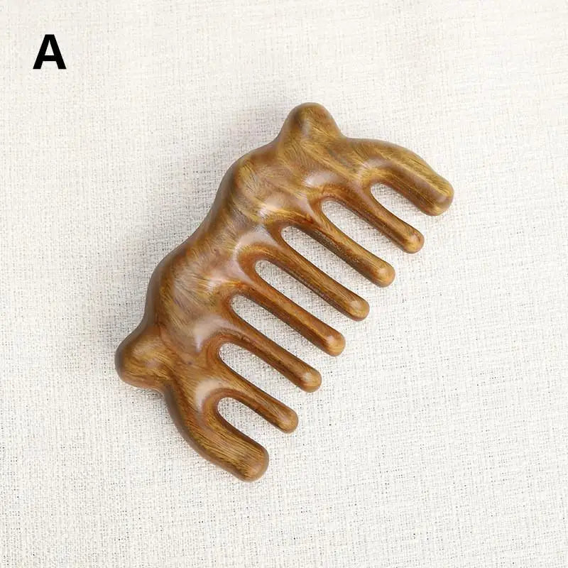 Sandalwood Wide Tooth Guasha Scraping Body Massage Wood Meridian Comb Qme A