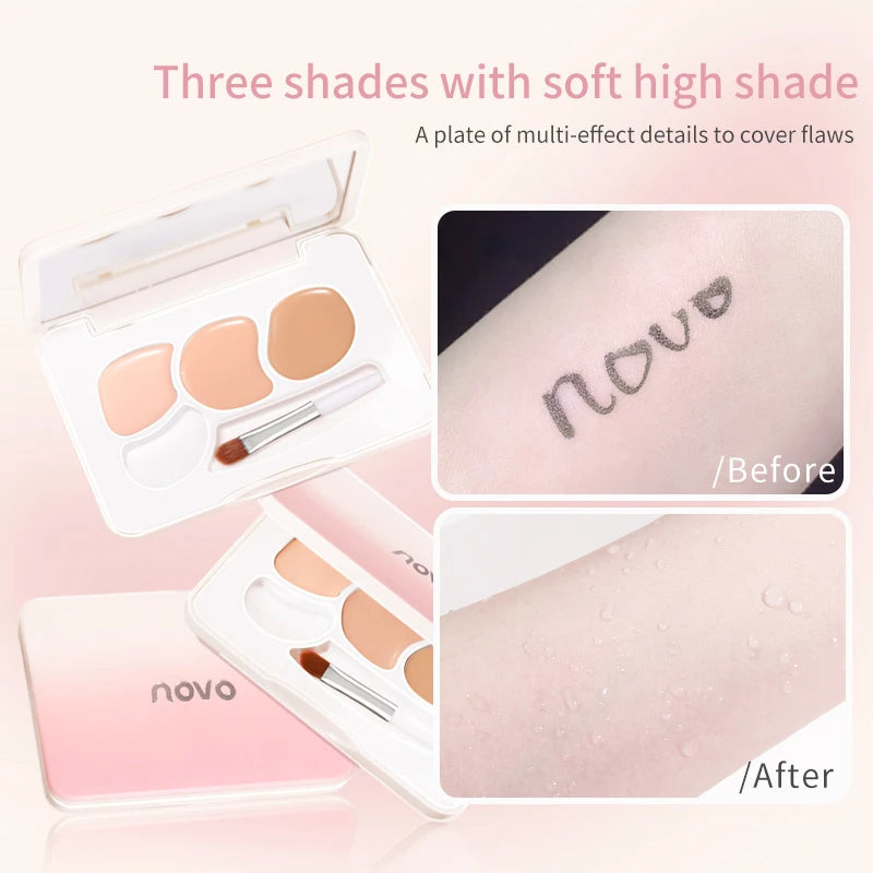 Three color concealer, waterproof concealer, perfect concealer effect, professional makeup concealer Qme