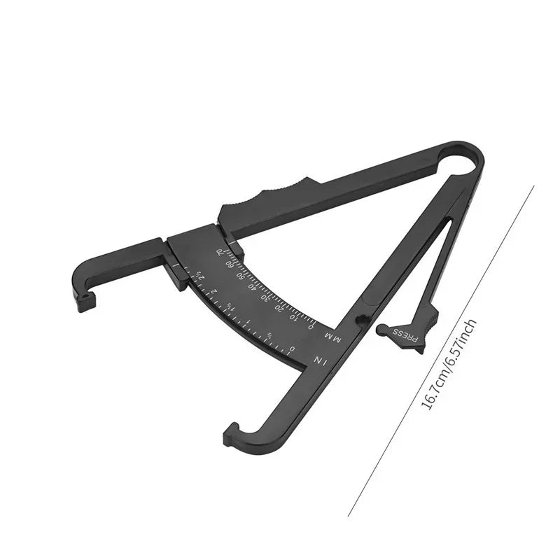 1set 70mm Skinfold Body Fat Caliper Set with Measure Tape Body Fat Monitors Body Fat Tester Skinfold Measurement accessory Qme