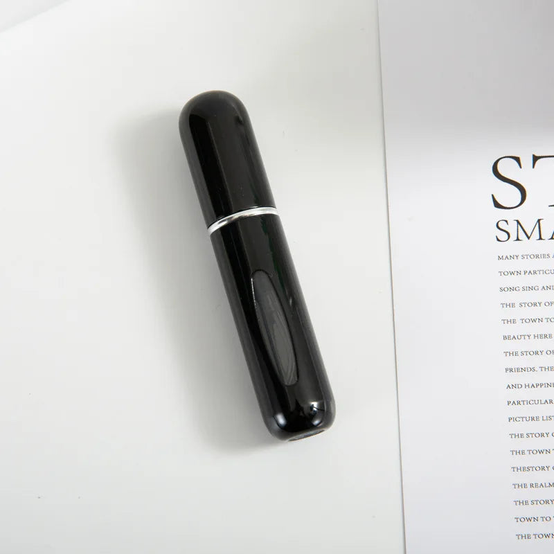 1/3/5/10pcs travel Leak portable mini perfume bottle with Bottom Fill Function aluminum refillable 5ml spray bottle Qme matte black Metal 5ml