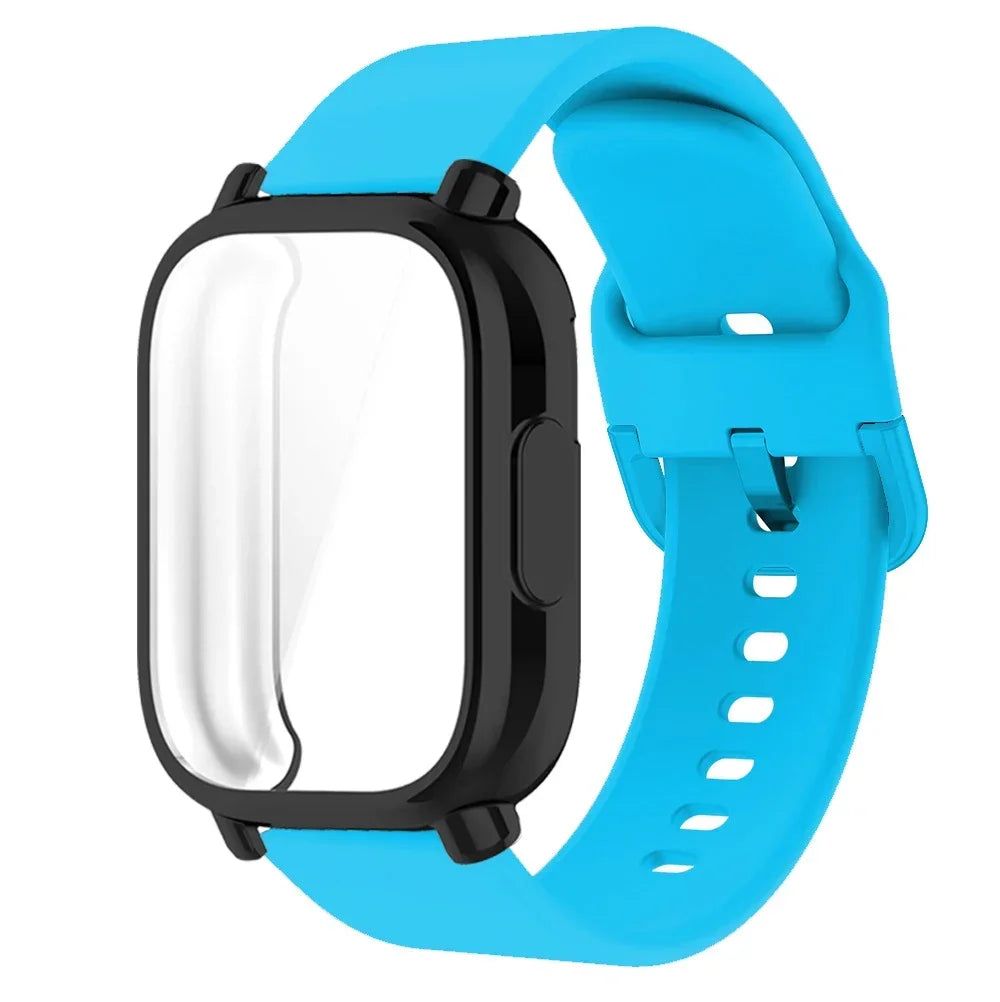 Protector Case+Silicone Strap For Xiaomi Redmi Watch 5 active/5 Lite Full Cover Screen TPU Soft Shell and Breathable Sport Band Qme