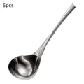 CC112 Thicken Stainless Steel Spoon Long Handle Pot Scoops Cooking Qme 5pcs