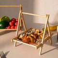 Multifunctional Solid Wood Folding Tray Food Storage Drying Qme beige
