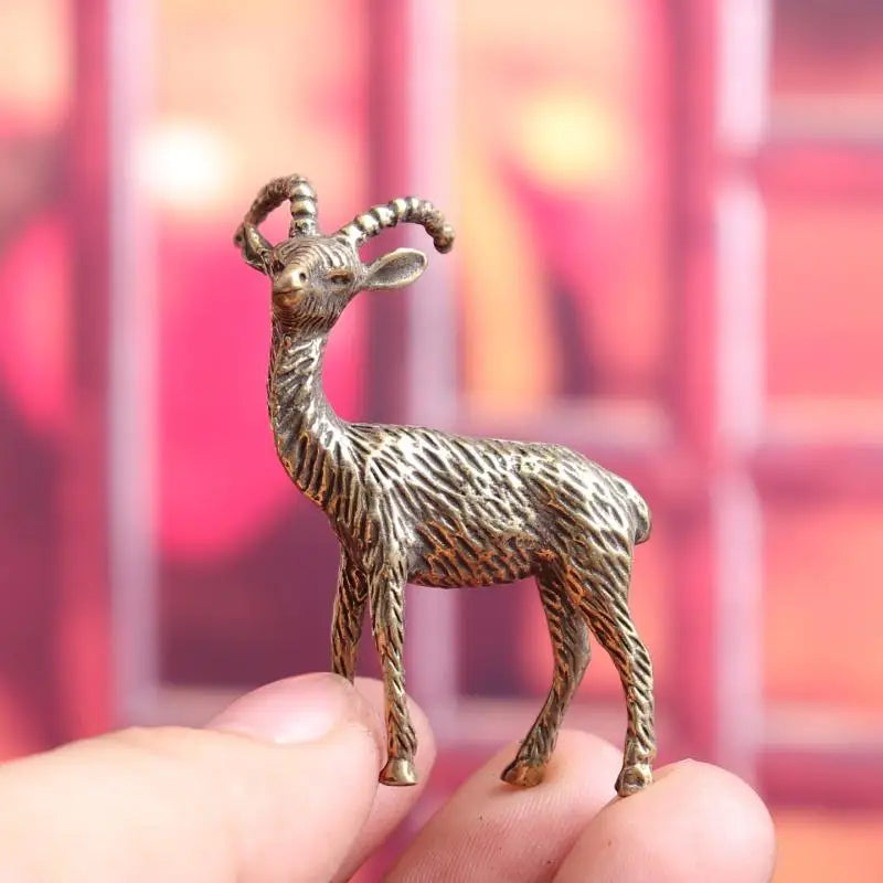 Brass Retro Goat Metal Creative Handicraft Ornament Miniatures Tea Qme