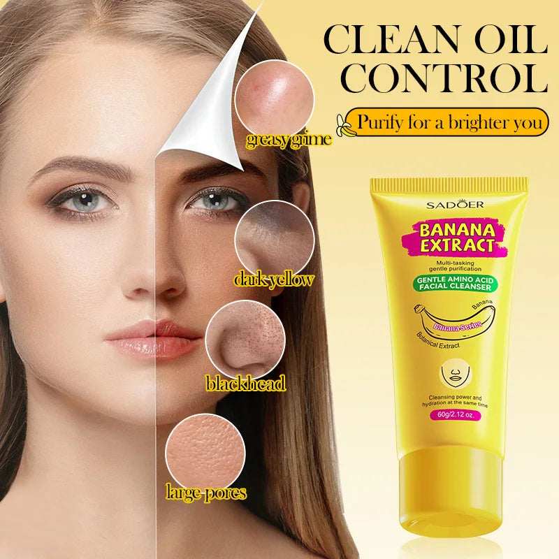 Amino Acid Gentle Facial Cleanser Banana Extract Deeply Cleanses Qme