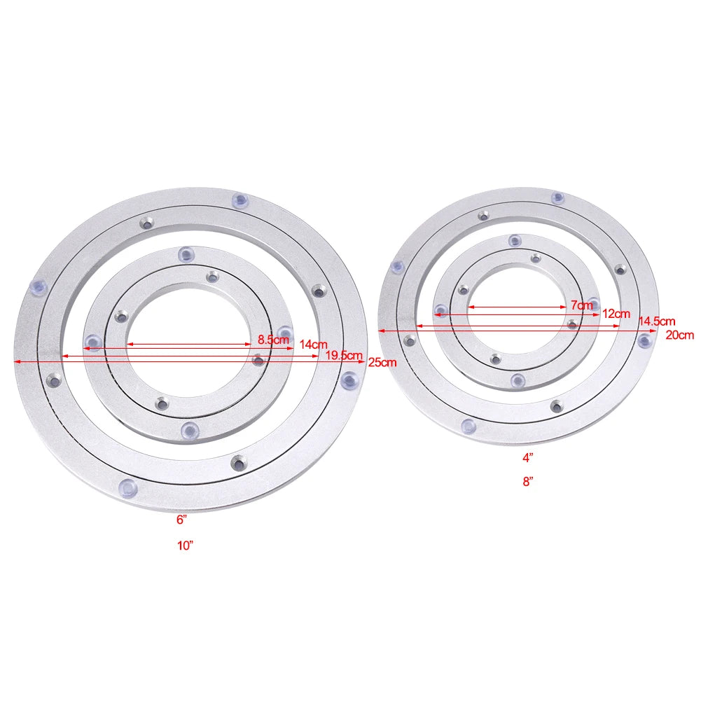 Heavy Duty Rotating Bearing 4/6/8/10inches Design Lazy Susan Aluminum Alloy Bearing Turntable Bearings Swivel Plate Qme