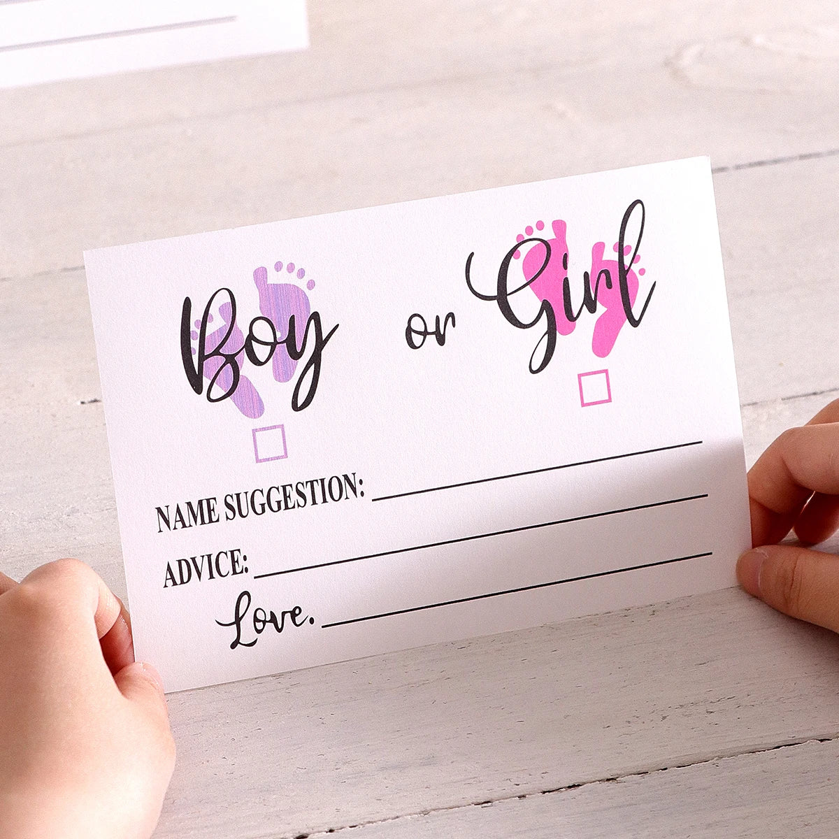 10 件 Gender Reveal Party Voting Cards, B Oy or g Irl Vote Gender Reveal Game Cards for Babyshower Party Supplies, Blue and Qme