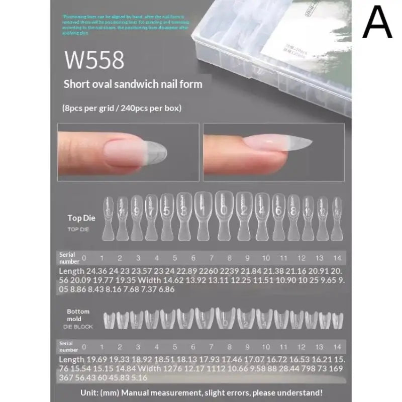 Sandwich Nail Mode Extension Almond Coffin 15 Rapid Dual Forms Bottom Qme A