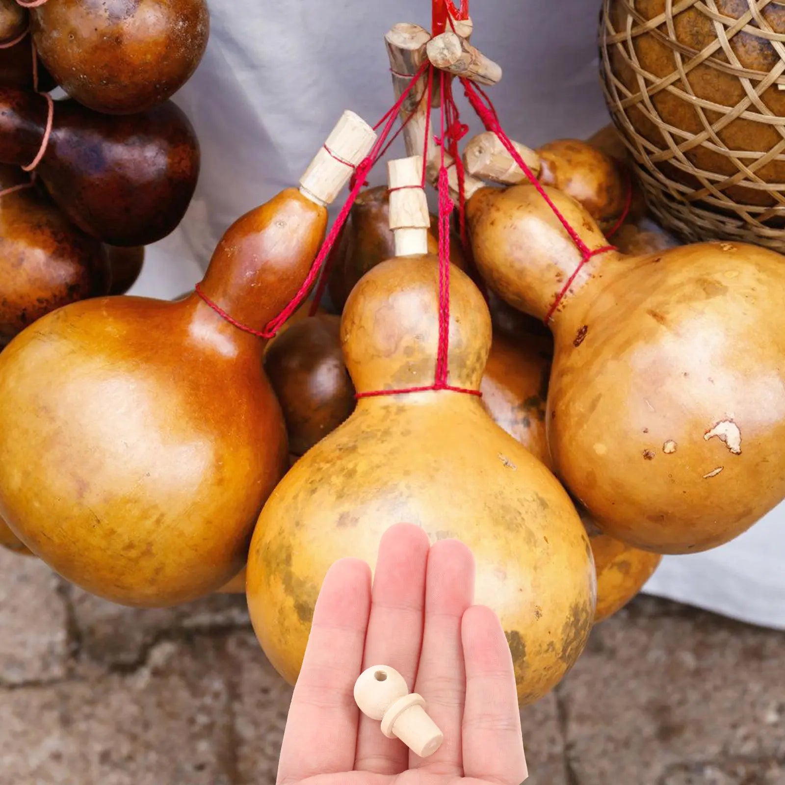 10Pcs Natural Cork Stoppers Gourd Neck Sealers Tight Fit Freshness Keeper Easy Insert DIY Decorative Toppers Bottle Stopper Qme Default Title