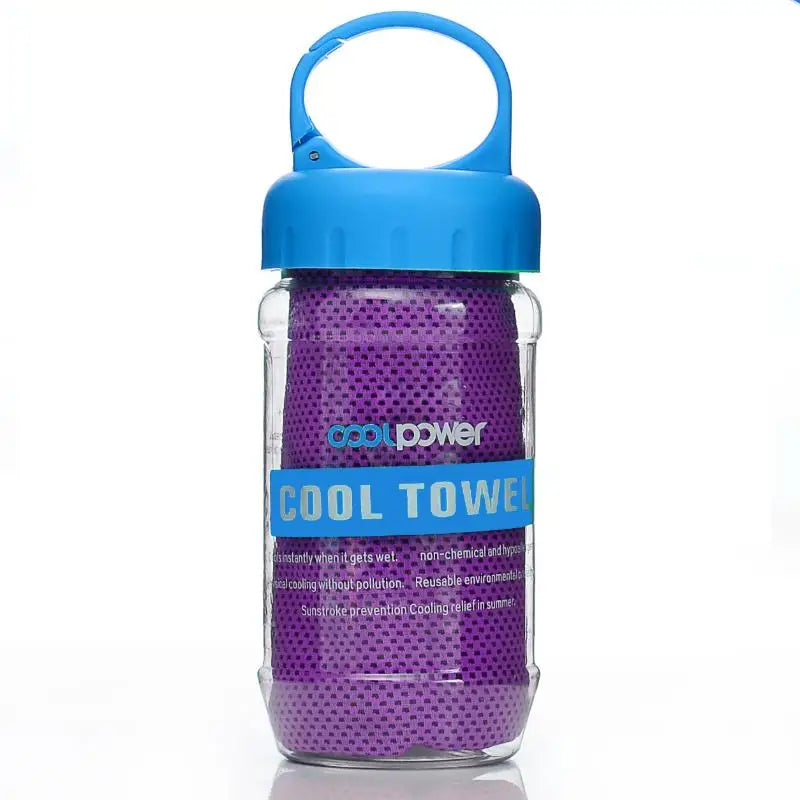 Quick Dry Cooling Towel With Portable Bottle Reusable Design Perfect For Gym Hiking Camping Outdoor Sports Qme A7