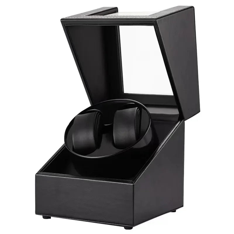 2 Slots Watch Winder for Automatic Watches Watch Box Automatic Winder Use USB Cable for Men with Quiet Motor Qme B style