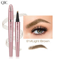 6 Colors 1pc Eyebrow Pen Waterproof 4 Split Tip Eyebrows Pen Eyebrow Tattoo Pen Waterproof Liquid Black Eyebrow Makeup Pencil Qme Q708-1