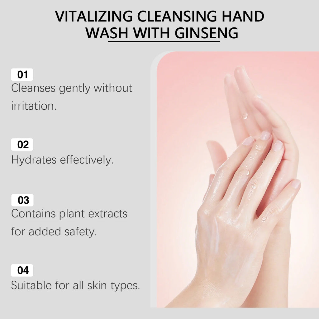 Ginseng Hand Wash Cleaning Removes Dirt Moisturizing Refreshing Non-Irritating Gentle Hand Skin Smoothing Brightening Hand Wash Qme