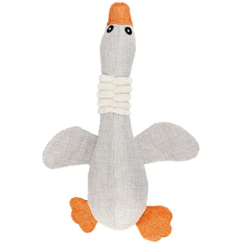 Dog Chew Toys Pet Wild Goose Stuffed Plush Puppy Squeaky Dog Toy Small And Medium Dogs Pet Grinding Toys Sound Geese Gnawing Toy Qme M White