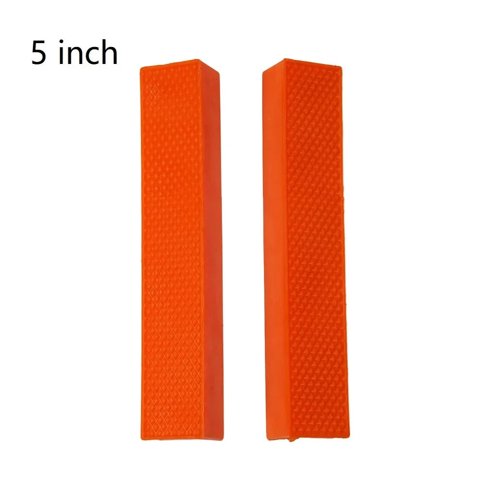 2Pcs 4/5/6 Inch Magnetic Soft Pad Jaw Plain Grooves Soft Nylon Bench Jaw Fixing Protection Pads For Metal Bench Machine Tools Qme 5 inch